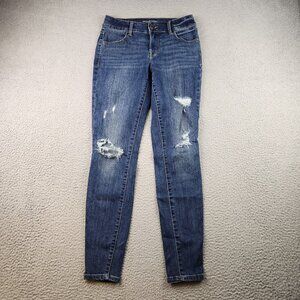 Maurices Mid Rise Skinny Ankle Jeans Women's‎ Size XS 26x28 Distressed Stretch